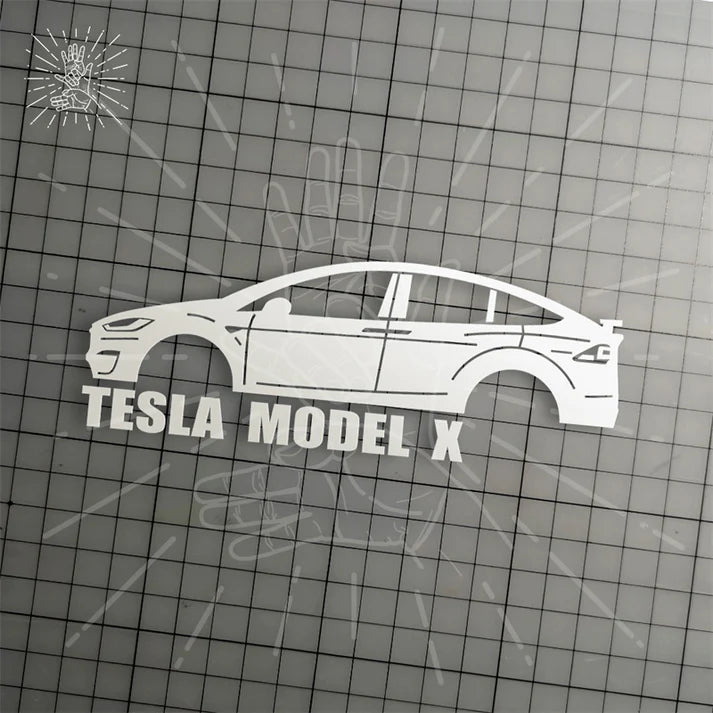 Brand New Tesla Model X Car Window Vinyl Decal White Windshield Sticker 2" x4.25