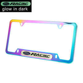 Brand New Universal 1PCS FORD RACING Neo Chrome Metal License Plate Frame