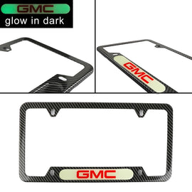 Brand New Universal 1PCS GMC Carbon Fiber Style Metal License Plate Frame