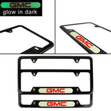 Brand New Universal 2PCS GMC Black Metal License Plate Frame
