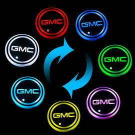 BRAND NEW UNIVERSAL V2 2PCS GMC Switchable Seven Colorful LED Car Cup Holder Mat Coaster Pad