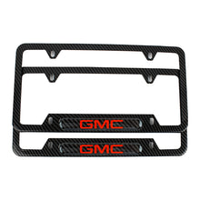 Load image into Gallery viewer, Brand New Universal 2PCS GMC Carbon Fiber Look Metal License Plate Frame