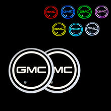 Load image into Gallery viewer, BRAND NEW UNIVERSAL V2 2PCS GMC Switchable Seven Colorful LED Car Cup Holder Mat Coaster Pad