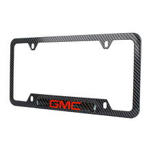 Load image into Gallery viewer, Brand New Universal 2PCS GMC Carbon Fiber Look Metal License Plate Frame