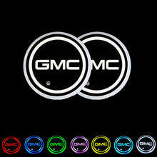 Load image into Gallery viewer, BRAND NEW UNIVERSAL V2 2PCS GMC Switchable Seven Colorful LED Car Cup Holder Mat Coaster Pad