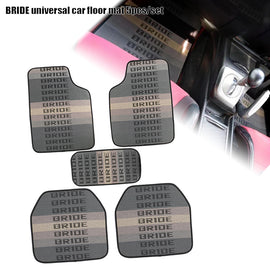 Brand New 5PCS Bride Graduation Color Hybrid Racing Fabric Floor Mats Interior Carpets Universal
