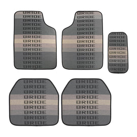 Brand New 5PCS Bride Graduation Color Hybrid Racing Fabric Floor Mats Interior Carpets Universal
