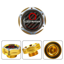 Load image into Gallery viewer, Brand New Jdm Gold Engine Oil Cap With Real Carbon Fiber Mugen Sticker Emblem For Honda / Acura