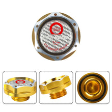 Load image into Gallery viewer, Brand New Jdm Gold Engine Oil Cap With Real Carbon Fiber Mugen Sticker Emblem For Honda / Acura