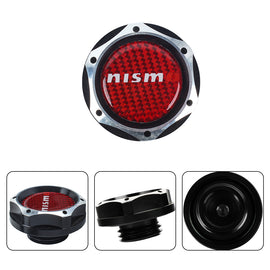 Brand New Nissan Black Engine Oil Cap With Real Carbon Fiber Red Nismo Sticker Emblem
