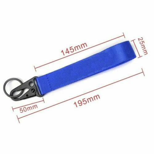 BRAND NEW TESLA BLUE Racing Keychain Metal key Ring Hook Strap Lanyard Universal
