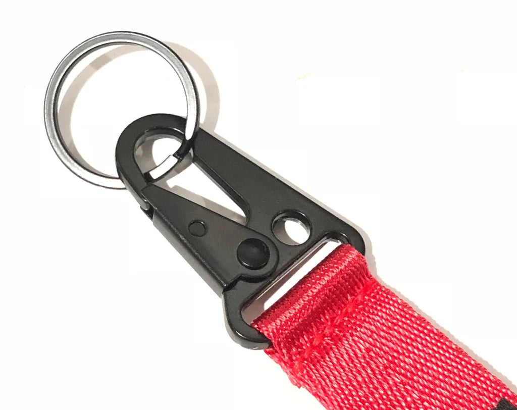 BRAND NEW TESLA RED Racing Keychain Metal key Ring Hook Strap Lanyard Universal