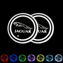 Load image into Gallery viewer, BRAND NEW UNIVERSAL V2 2PCS JAGUAR Switchable Seven Colorful LED Car Cup Holder Mat Coaster Pad