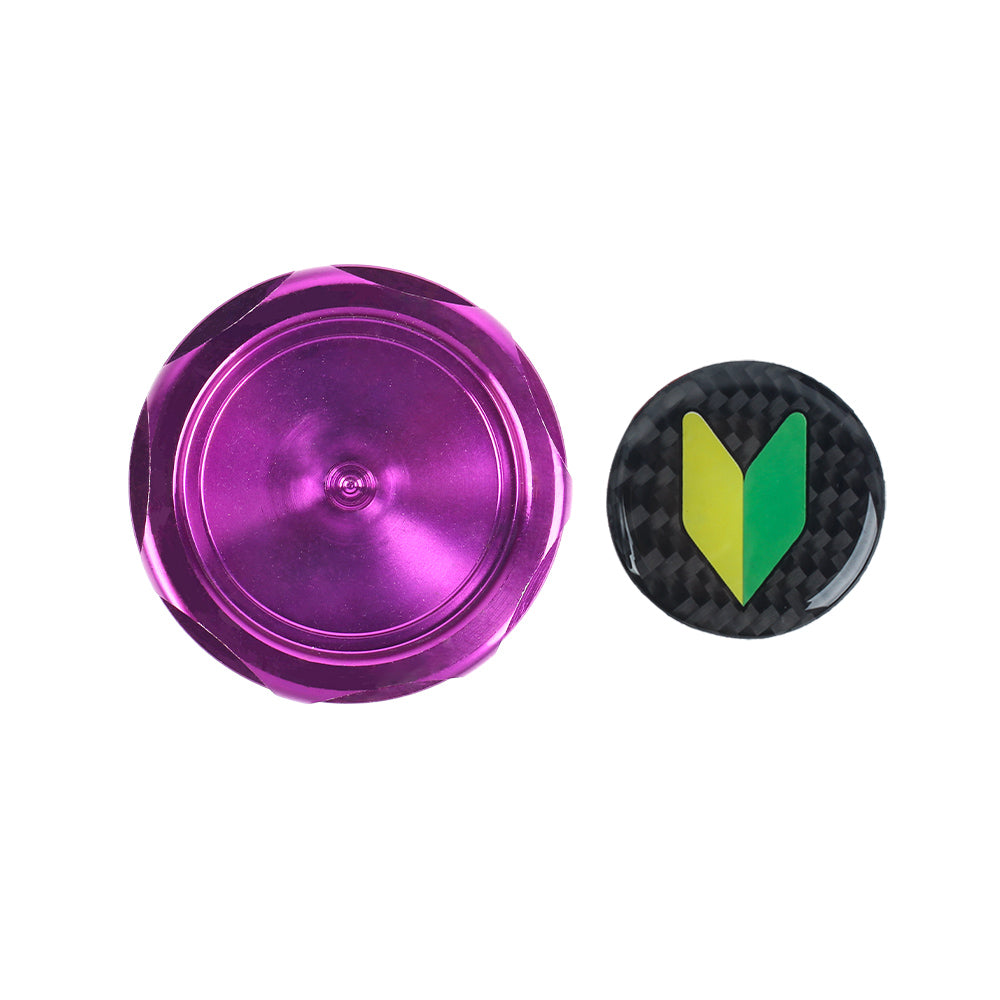 Brand New JDM Purple Engine Oil Cap With Real Carbon Fiber JDM LEAF Sticker Emblem For Honda / Acura