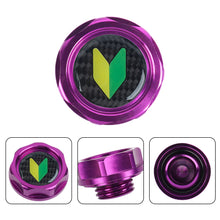 Load image into Gallery viewer, Brand New JDM Purple Engine Oil Cap With Real Carbon Fiber JDM LEAF Sticker Emblem For Honda / Acura