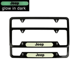 Brand New Universal 2PCS JEEP Black Metal License Plate Frame