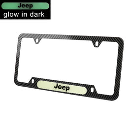 Brand New Universal 1PCS JEEP Carbon Fiber Style Metal License Plate Frame