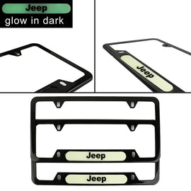 Brand New Universal 2PCS JEEP Black Metal License Plate Frame