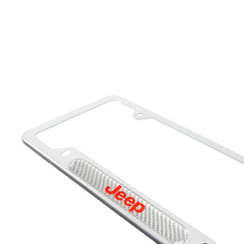 Brand New Universal 1PCS JEEP Silver Metal License Plate Frame