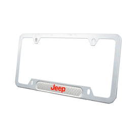 Brand New Universal 1PCS JEEP Silver Metal License Plate Frame