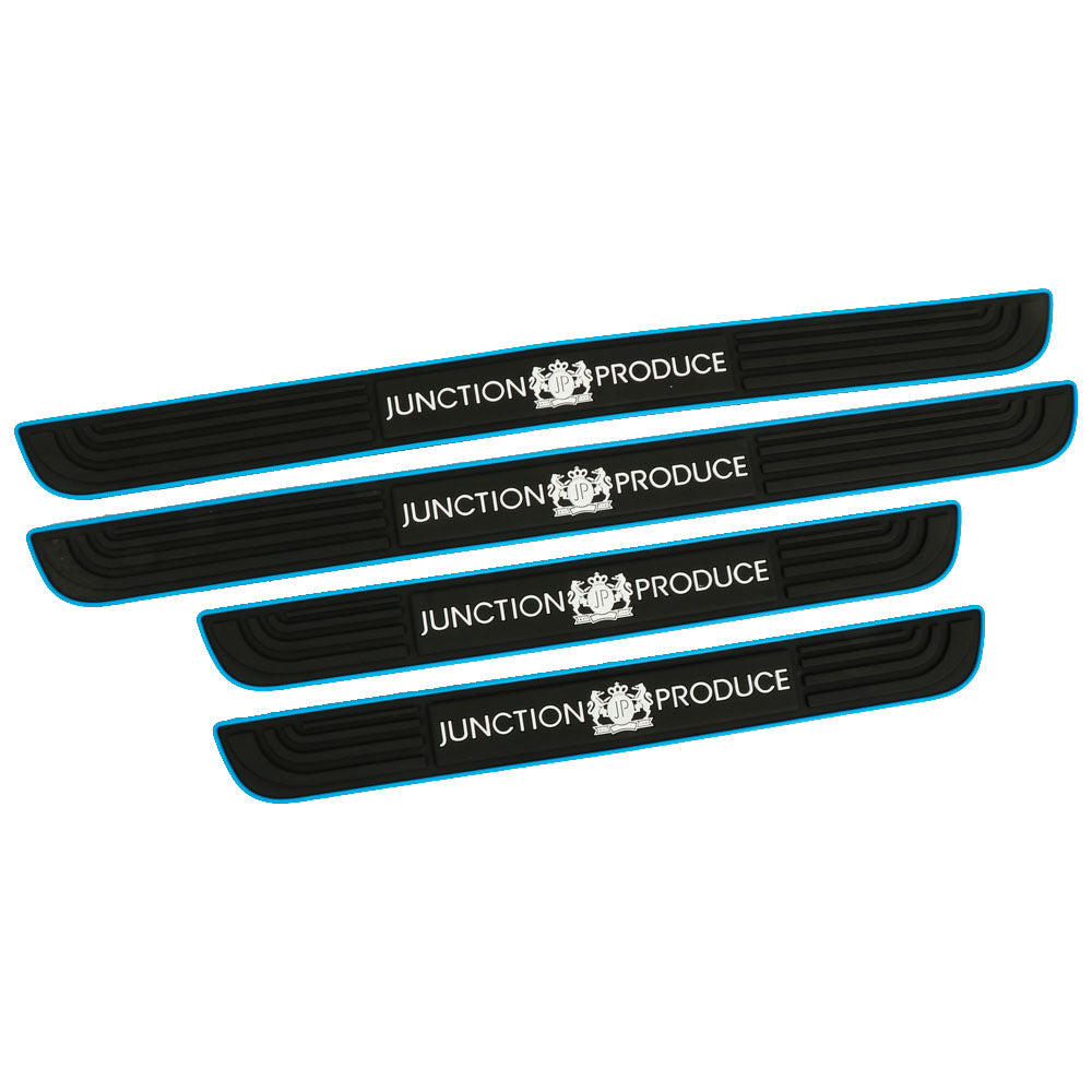 Brand New 4PCS Universal Junction Produce Blue Rubber Car Door Scuff Sill Cover Panel Step Protector