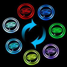 Load image into Gallery viewer, BRAND NEW UNIVERSAL V2 2PCS LAND ROVER Switchable Seven Colorful LED Car Cup Holder Mat Coaster Pad