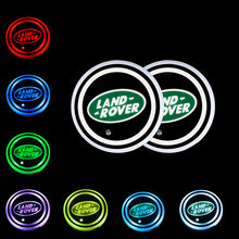 Load image into Gallery viewer, BRAND NEW UNIVERSAL V2 2PCS LAND ROVER Switchable Seven Colorful LED Car Cup Holder Mat Coaster Pad