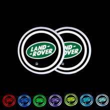Load image into Gallery viewer, BRAND NEW UNIVERSAL V2 2PCS LAND ROVER Switchable Seven Colorful LED Car Cup Holder Mat Coaster Pad