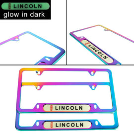 Brand New Universal 2PCS Lincoln Neo Chrome Metal License Plate Frame