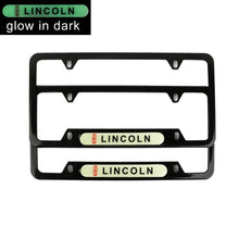 Load image into Gallery viewer, Brand New Universal 2PCS LINCOLN Black Metal License Plate Frame