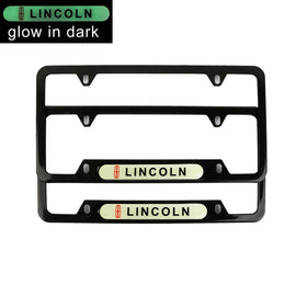 Brand New Universal 2PCS LINCOLN Black Metal License Plate Frame