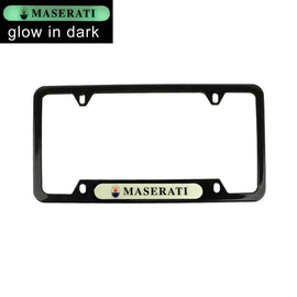 Brand New Universal 1PCS MASERATI Black Metal License Plate Frame