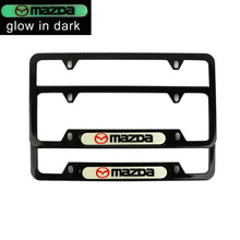Load image into Gallery viewer, Brand New Universal 2PCS MAZDA Black Metal License Plate Frame
