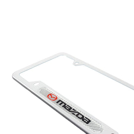 Brand New Universal 1PCS Mazda Silver Metal License Plate Frame