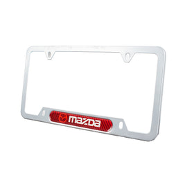 Brand New Universal 2PCS Mazda Silver Metal License Plate Frame