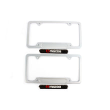 Load image into Gallery viewer, Brand New Universal 1PCS MAZDA Silver Metal License Plate Frame