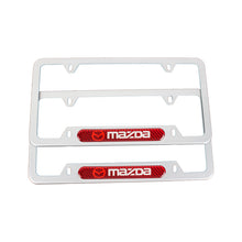 Load image into Gallery viewer, Brand New Universal 2PCS Mazda Silver Metal License Plate Frame
