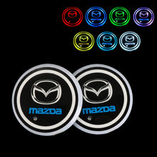 Load image into Gallery viewer, BRAND NEW UNIVERSAL V2 2PCS MAZDA Switchable Seven Colorful LED Car Cup Holder Mat Coaster Pad