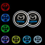 BRAND NEW UNIVERSAL V2 2PCS MAZDA Switchable Seven Colorful LED Car Cup Holder Mat Coaster Pad