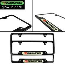 Load image into Gallery viewer, Brand New Universal 2PCS MAZDASPEED Black Metal License Plate Frame