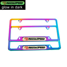 Load image into Gallery viewer, Brand New Universal 2PCS Mazdaspeed Neo Chrome Metal License Plate Frame