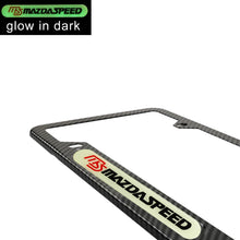 Load image into Gallery viewer, Brand New Universal 2PCS MAZDASPEED Carbon Fiber Style Metal License Plate Frame