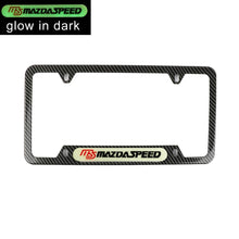 Load image into Gallery viewer, Brand New Universal 2PCS MAZDASPEED Carbon Fiber Style Metal License Plate Frame
