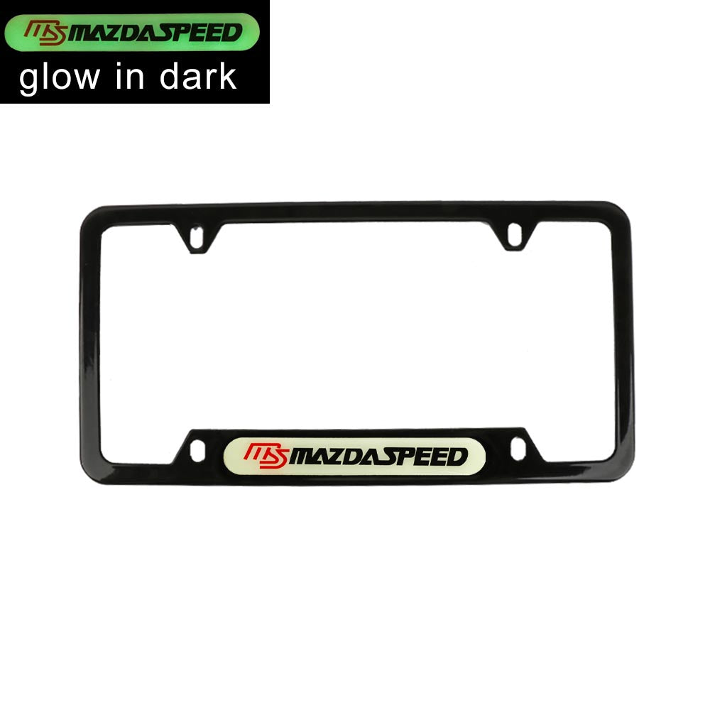 Brand New Universal 2PCS MAZDASPEED Black Metal License Plate Frame
