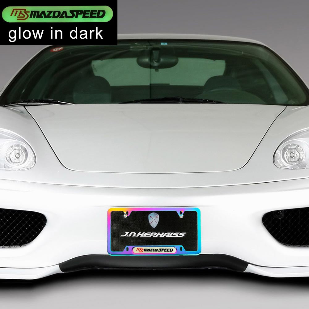 Brand New Universal 2PCS Mazdaspeed Neo Chrome Metal License Plate Frame