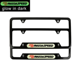 Brand New Universal 2PCS MAZDASPEED Black Metal License Plate Frame