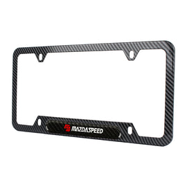 Brand New Universal 1PCS MAZDASPEED Carbon Fiber Look Metal License Plate Frame