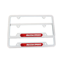 Load image into Gallery viewer, Brand New Universal 2PCS Mazdaspeed Silver Metal License Plate Frame