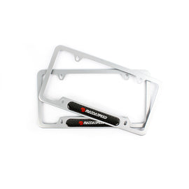 Brand New Universal 2PCS MAZDASPEED Silver Metal License Plate Frame