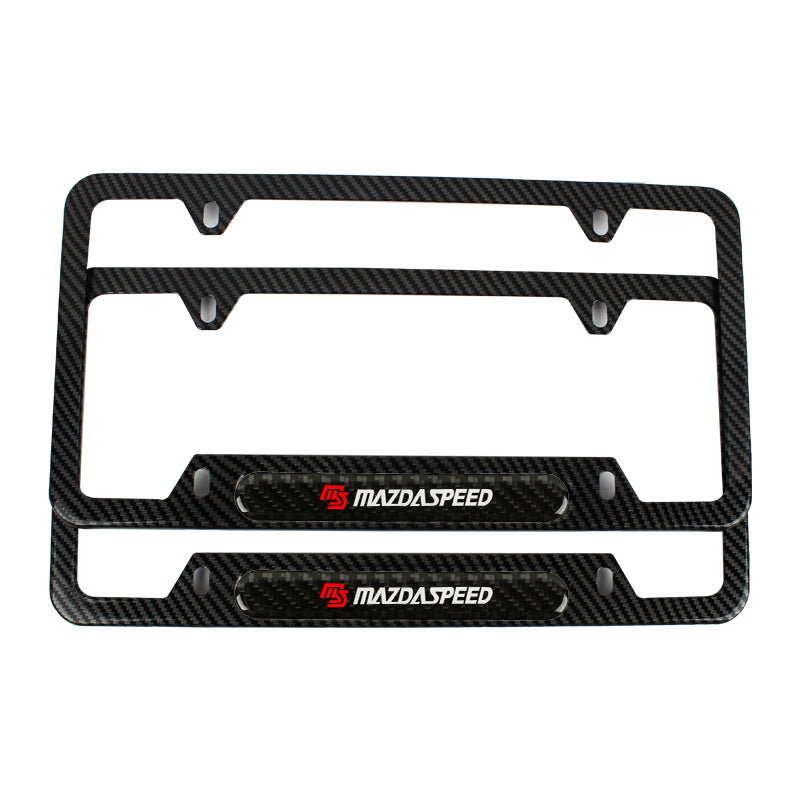 Brand New Universal 1PCS MAZDASPEED Carbon Fiber Look Metal License Plate Frame